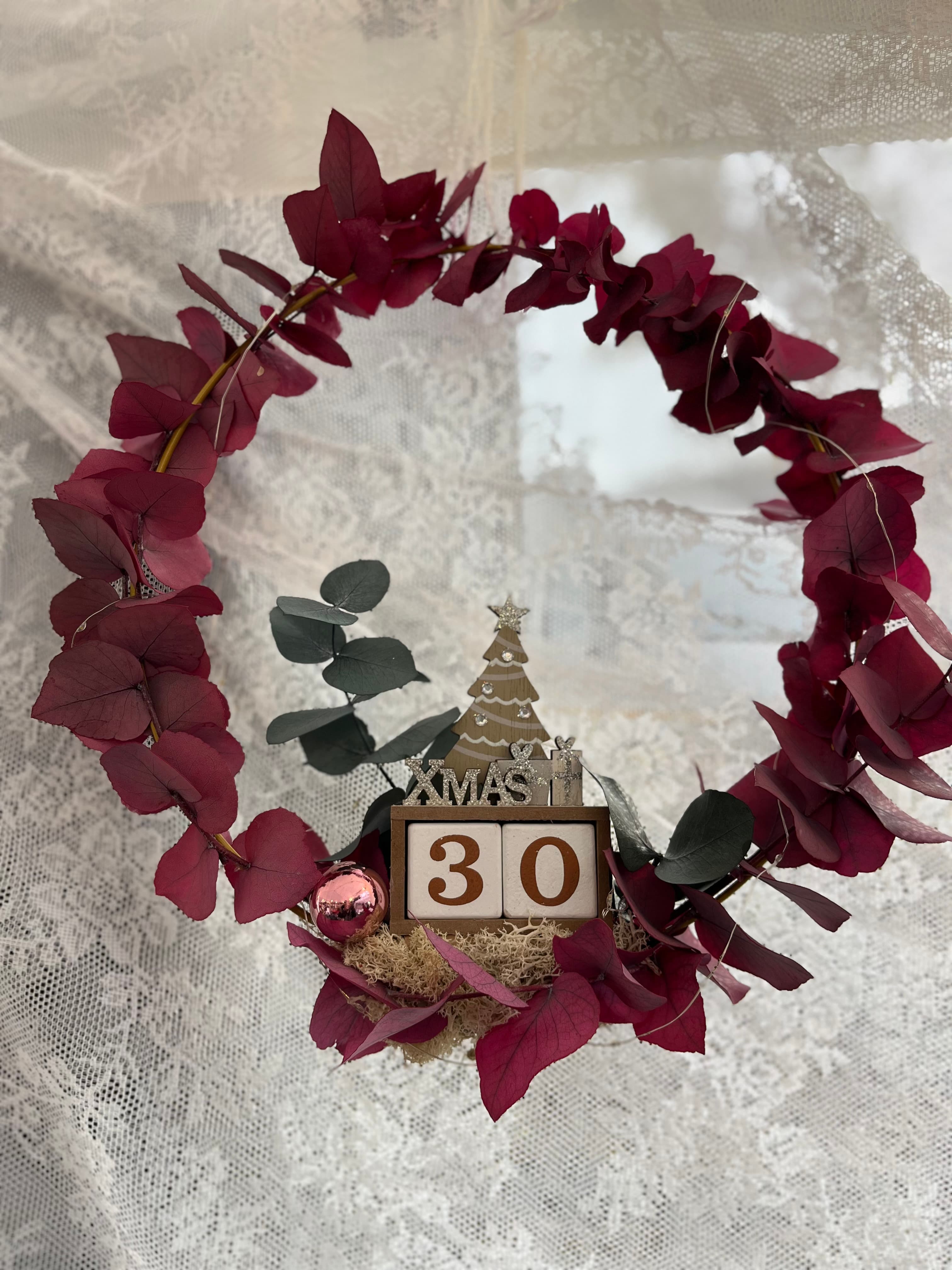 Ghirlanda Xmas Bordeaux · Countdown al Natale